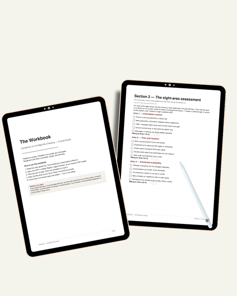 He Might Be Cheating: A Quiet Guide and Fillable Workbook for When Your Gut Won't Let It Go