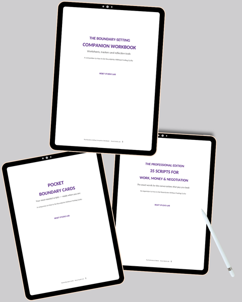 How to Set Boundaries Without Feeling Guilty — 136 Scripts, Workbook & Pocket Cards (Bundle)