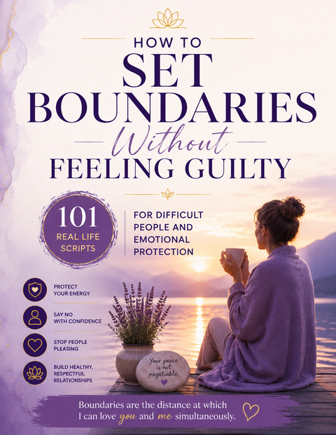 💜 How to Set Boundaries Without Feeling Guilty — 136 Scripts, Workbook & Pocket Cards (Bundle)