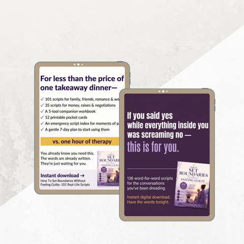 💜 How to Set Boundaries Without Feeling Guilty — 136 Scripts, Workbook & Pocket Cards (Bundle)