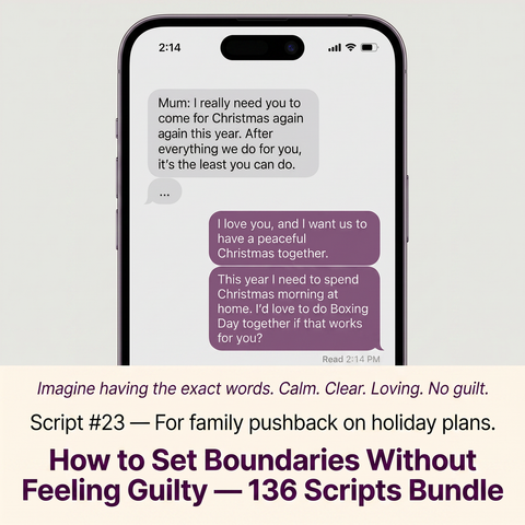 💜 How to Set Boundaries Without Feeling Guilty — 136 Scripts, Workbook & Pocket Cards (Bundle)